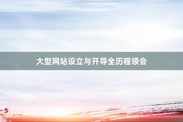 大型网站设立与开导全历程领会